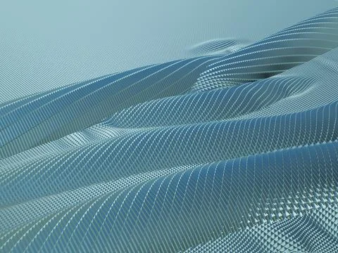 Abstract 3d mesh wave background. Futuristic technology style. Elegant backgr Stock Illustration