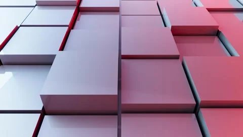 Abstract 3D Metal Cubes Moving and Shifting Background Animation Stock Footage 342799392
