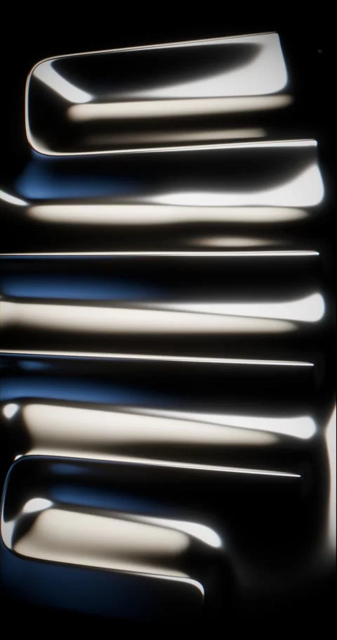 Abstract 3D Metallic Blue and Silver Liquid Waves Animation - Looping Verti.. Vídeo Stock 345026484