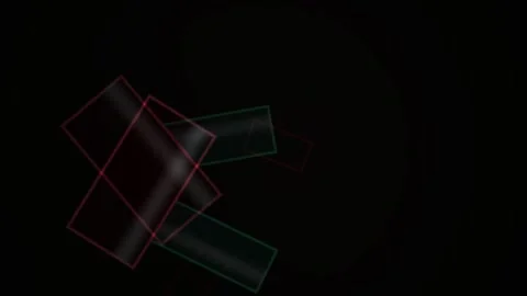 Abstract 3D metallic objects floating gracefully in dark space animation. Stock Footage 346316619