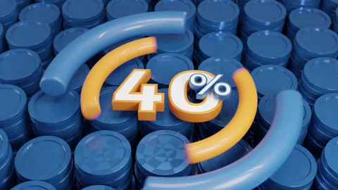 Abstract 3D minimal background featuring refined "40 Percent" typography Stock Footage 339634015