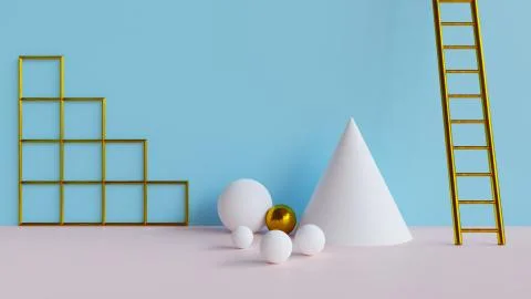 Abstract 3d minimal background Stock Illustration