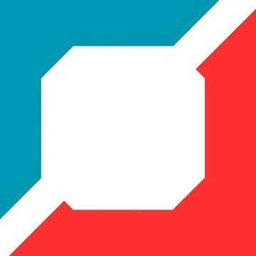 Abstract 3D minimalist corner frame in red white and blue gradient modern d.. Stock Illustration