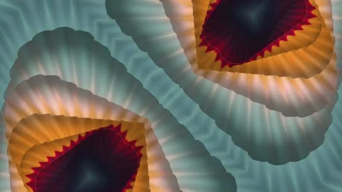 Abstract 3D Mirrored Tunnel with Red and Turquoise Tones 库存影片 335783362