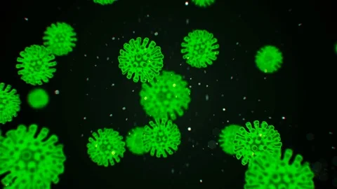 Abstract 3d model of coronavirus 2019-nCoV pathogen cells in infected blood Stock Footage 126150516