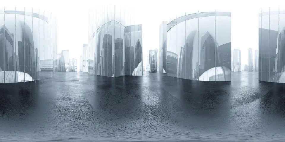 Abstract 3d model render illustration vr hdr style equirectangular panorama of 库存插图