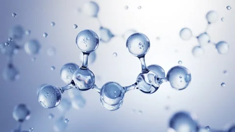 Abstract 3D Molecular Structure Animation with Fluid Metaballs and Liquid Bubble Stock Footage 325654377