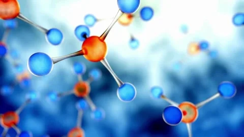 Abstract 3D molecular structures floating in soft focus Stock Footage 333740095