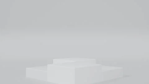 Abstract 3D monochrome white podium composition on a white surface Stock Footage 335958661