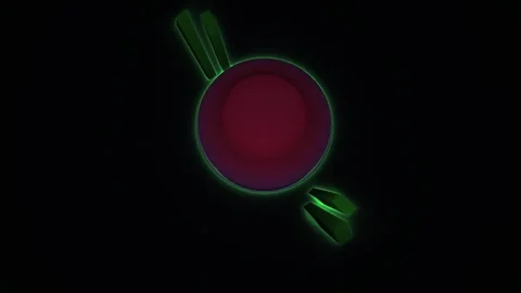 Abstract 3d Morphing Object with Glowing Neon Green and Purple Gradients Stock Footage 343684346