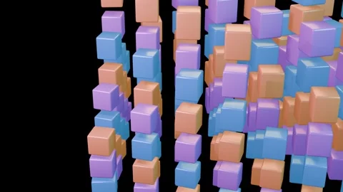 Abstract 3D Motion Background Featuring Glowing Pastels Cubes Moving Rhythm.. Vídeos de archivo 347792133