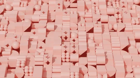 Abstract 3D motion background showcasing symmetrical geometry, soft monochrome Stock Footage 335959507