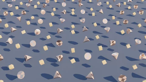 Abstract 3D Motion Design with Various Geometric Elements on a Black Background Stock Footage 278026298