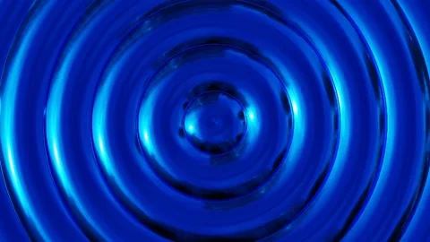Abstract 3D motion graphic background with blue lustrous waves, circles Stock Footage 143998503