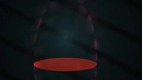 Abstract 3D Motion Graphic Featuring A Glowing Red Circular Platform In Dar.. Stock Footage 341775513