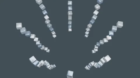 Abstract 3D motion graphic featuring rows of floating textured blue and cub.. 库存影片 347792311