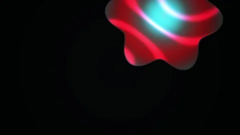 Abstract 3D motion graphic with liquid red and teal glowing shapes on black.. Stock Footage 334545127