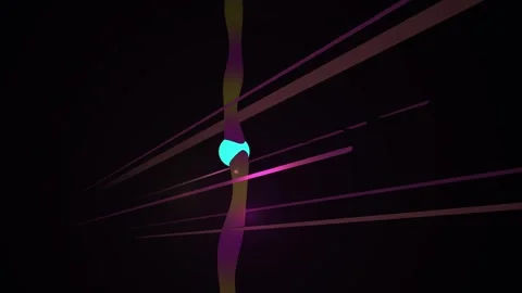 Abstract 3d Motion Graphics Featuring a Central Cyan Sphere with Sweeping R.. Stock Footage 343684377