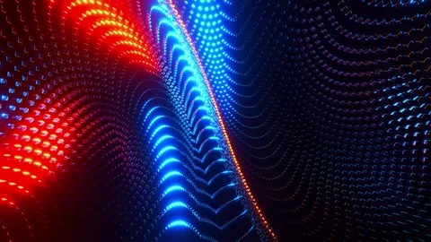 Abstract 3D motion graphics of a multicolored grid. Infinitely looped animation Stock Footage 258440354