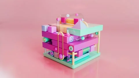 Abstract 3D Moving Box Loop Modern Geometric Animation Stock Footage 332666861