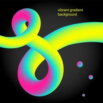 Abstract 3d multicolored shape. Artistic plastic colorful curve, line. Vibrant Stock Illustration