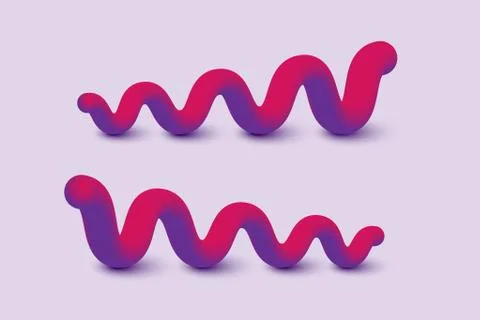 Abstract 3d multicolored shape. Vector gradient curved blended path. Stock Illustration