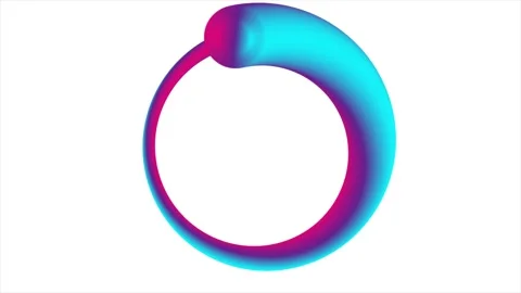 Abstract 3D neon gradient torus ring element isolated on white background Stock Footage 337464727