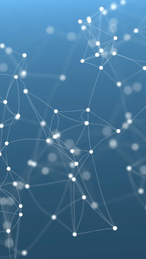 Abstract 3D network background with connected white dots. Stock Footage 322913377