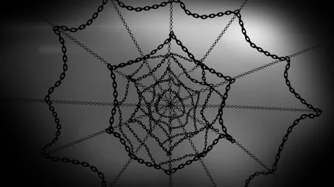 Abstract 3D network metal chain web background render 3d loop Video stock 314503557