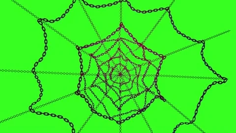 Abstract 3D network metal chain web on green render 3d loop Stock-Footage 314503634