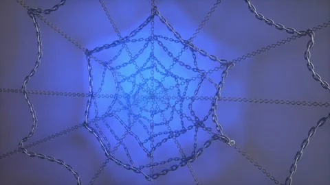 Abstract 3D network metal chain web background render 3d loop Stock Footage 314503636