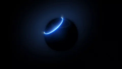 Abstract 3D object. 4K Minimal black 3D animation of a sphere with blue 動画素材 128507532