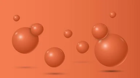 Abstract 3D orange spheres background, vector illustration Stock Illustration