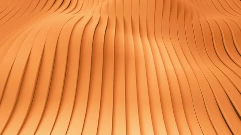 Abstract 3D Orange Wavy Ribbons, Smooth Looping Motion Background in 4K Stock Footage 307847017