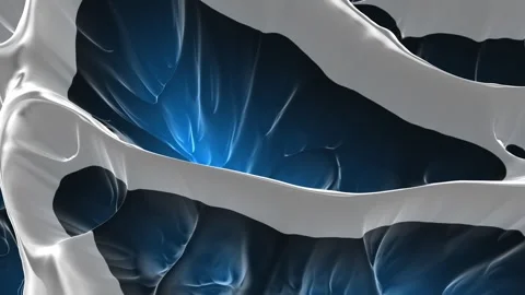 Abstract 3d organic blue white form visuals animation Video stock 337244133