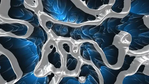 Abstract 3d organic blue white form visuals animation Stock Footage 340590688