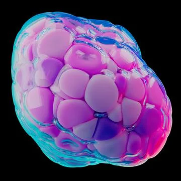 Abstract 3D Organic Structure in Gradient Pink and Blue Hues Stock Illustration