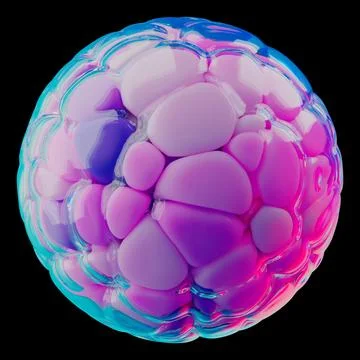 Abstract 3D Organic Structure in Gradient Pink and Blue Hues Stock Illustration