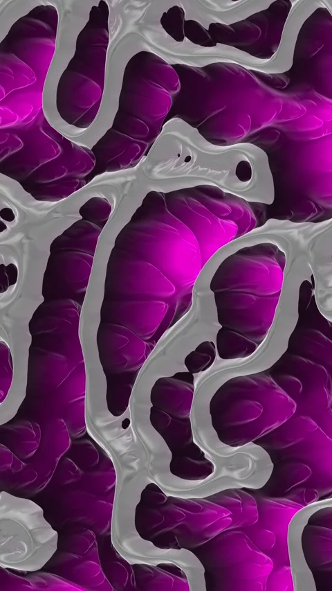 Abstract 3d organic violet white form visuals vertical animation Stock Footage 344794396