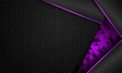 Abstract 3d overlap shapes modern dark texture with glowing purple element .. Stockillustratie