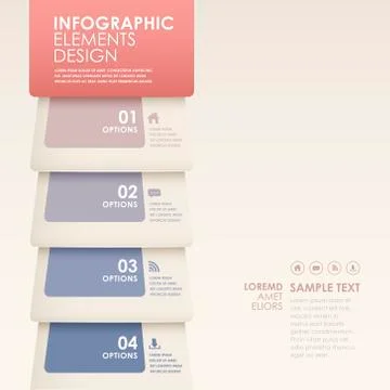 Abstract 3d pages infographics Stock Illustration