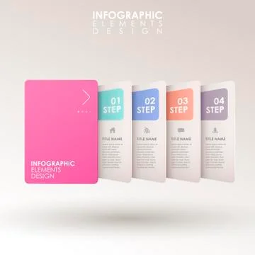 Abstract 3d pages infographics Stock Illustration