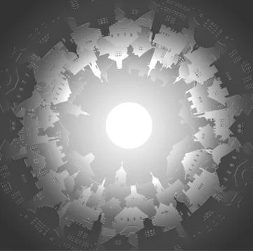 Abstract 3D Paper City background Illustrazione stock