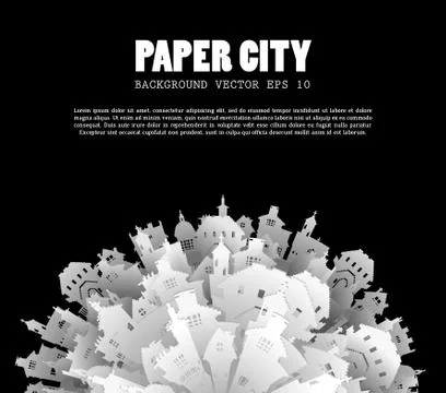 Abstract 3D Paper City background Stock-Illustration
