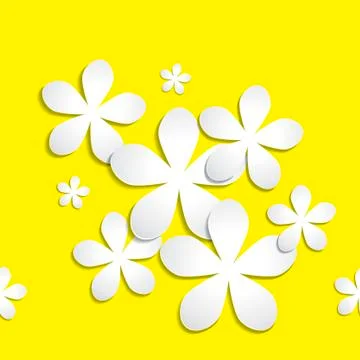 Abstract 3d paper flower vector pattern background Stock Illustration