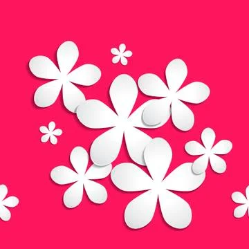 Abstract 3d paper flower vector pattern background Stock Illustration