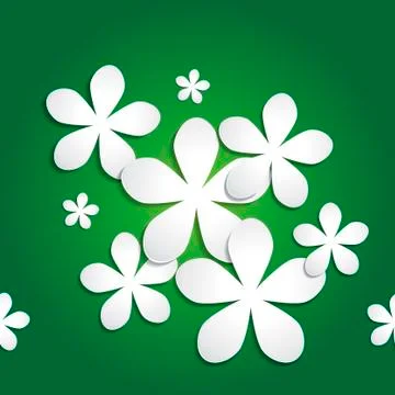 Abstract 3d paper flower vector pattern background Illustrazione stock