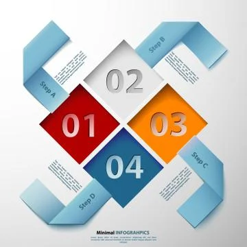 Abstract 3d paper infographics Stock Illustration
