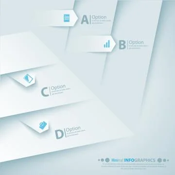 Abstract 3D Paper Infographics. Vector illustration for business presentation Illustrazione stock