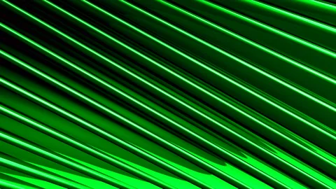 Abstract 3d parallel green stripes moving on a black background, seamless loop Stock Footage 190004847